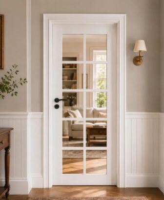 28" x 80" French Doorr It adopts a Ten-Grid Glass Design | which can be Easily DIY in Color Without Assembly. It is Suitable for Kitchens, bedrooms, Closets, bathrooms and Pantries