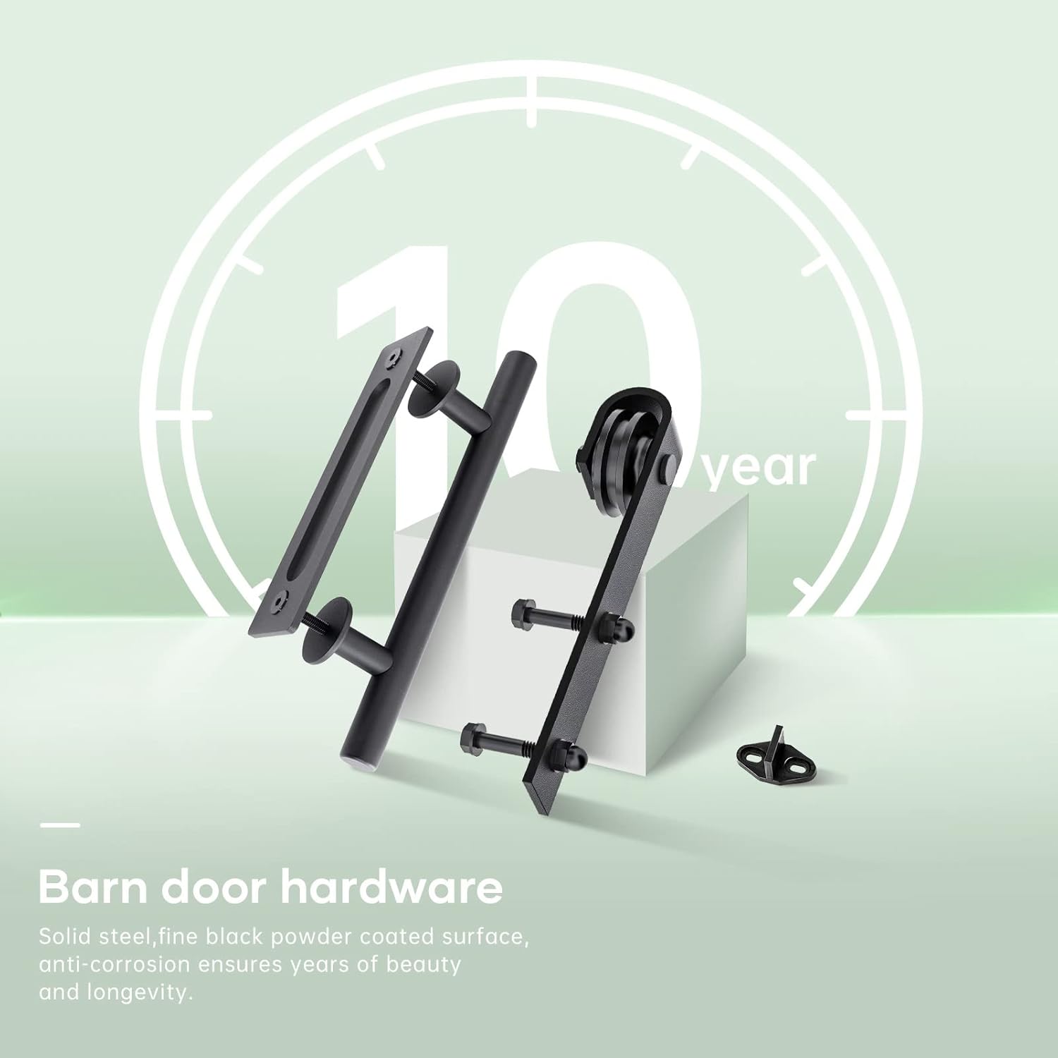 Double 21inx84in White Barn Door and 7FT Sliding Barn Door Hardware Kit Included,Solid,MDF, PVC Surface,DIY Assembly,5-Panel,Fit 38in-41in Opening - Image 8