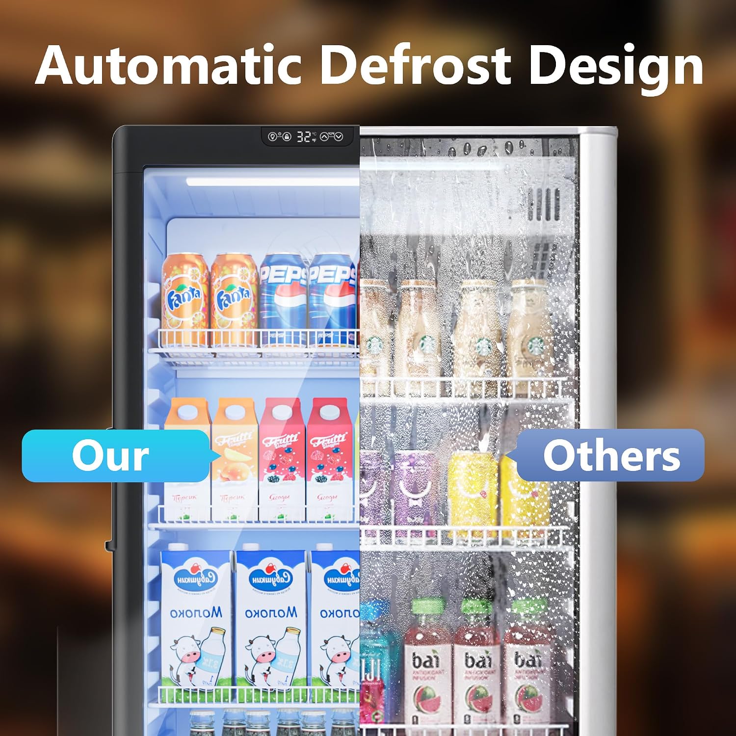 6 Cu.Ft Commercial Beverage Fridge with Glass Door | Double-Tempered Glass, Locking Key & LED, Indoor/Outdoor Use, Bar/Office/Restaurant, Adjustable Shelves, Energy Efficient - Image 7